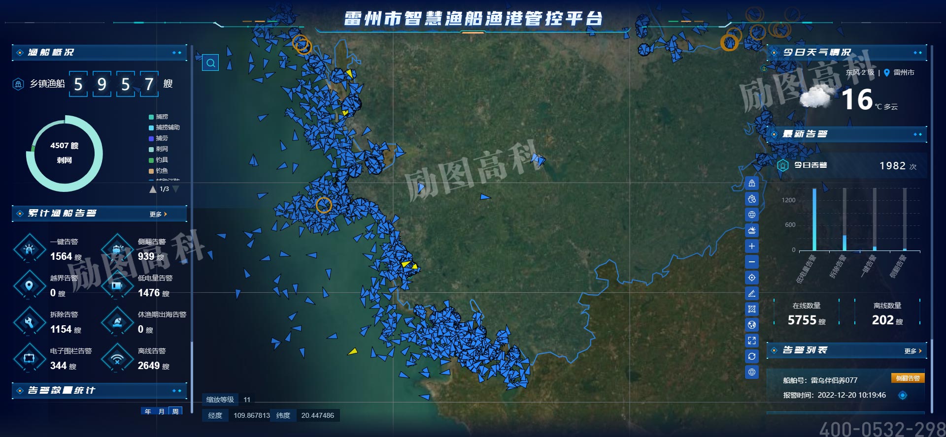 乡镇渔业船舶管控平台